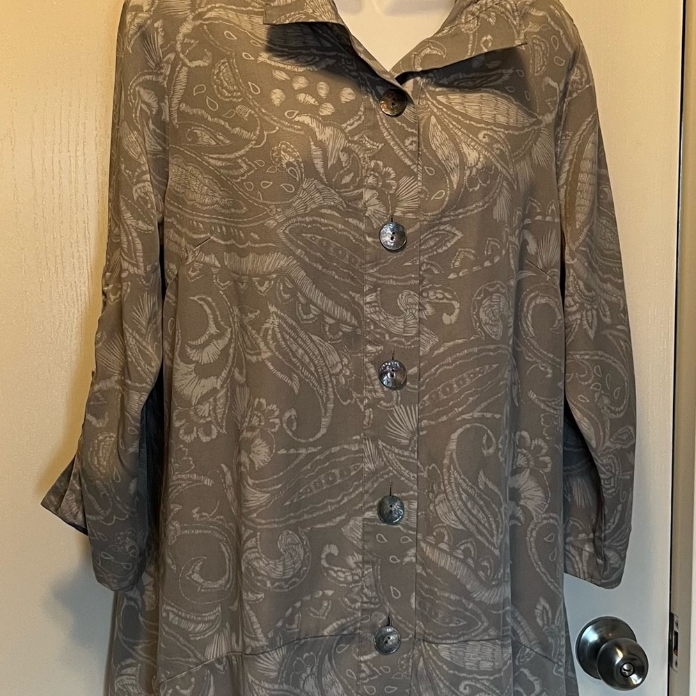 Soft Surroundings Paisley Button-Up Blouse